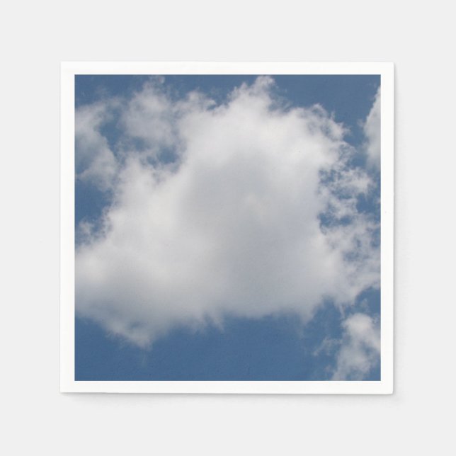 Puffy Cumulus Clouds i Blå himmel Pappersservett (Framsidan)