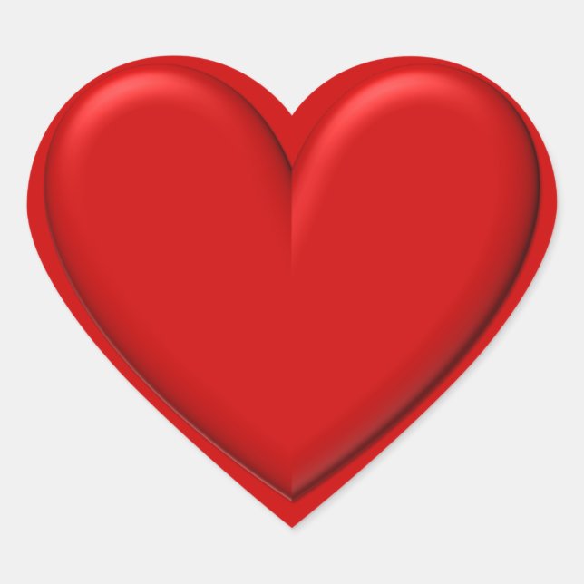 Puffy Heart Hjärtformat Klistermärke (Framsida)