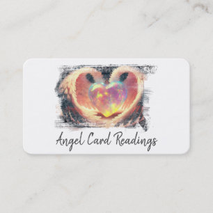 *~* Puffy Opal Heart Angel Guld Vingar AP78 QR Visitkort