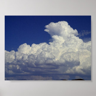 Puffy white Clouds, Himlar, Landscapes, fotography Poster