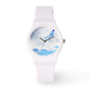 Puffy White Clouds och Blå himmel Armbandsur