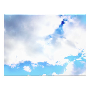 Puffy White Clouds och Blå himmel Fototryck