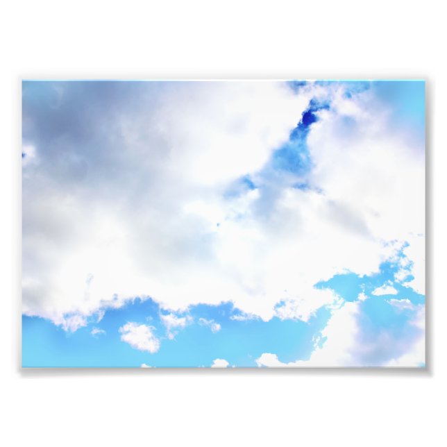 Puffy White Clouds och Blå himmel Fototryck (Framsidan)