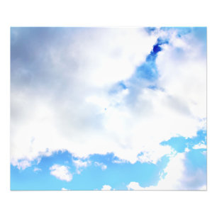 Puffy White Clouds och Blå himmel Fototryck