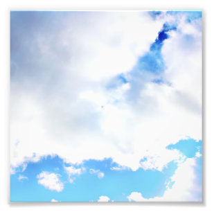 Puffy White Clouds och Blå himmel Fototryck
