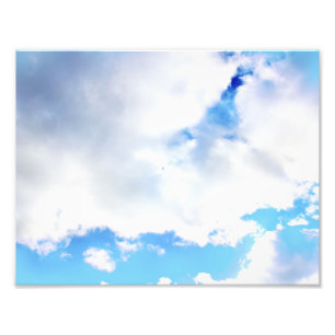 Puffy White Clouds och Blå himmel Fototryck