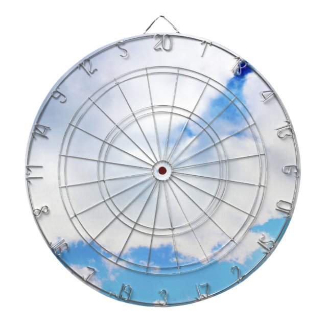 Puffy White Clouds och Blå himmel Piltavla (Framsidan)