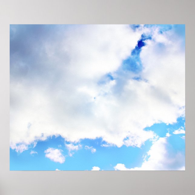 Puffy White Clouds och Blå himmel Poster (Framsidan)