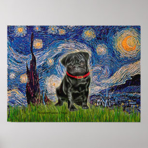 Pug 13 (svart) - Stjärnighet Poster
