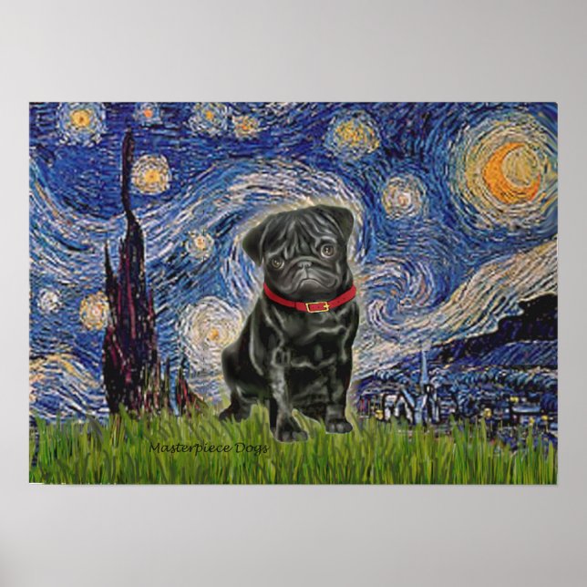 Pug 13 (svart) - Stjärnighet Poster (Framsidan)