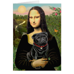 Pug 16 (svart) - Mona Lisa Hälsningskort