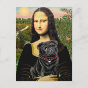 Pug 16 (svart) - Mona Lisa Vykort