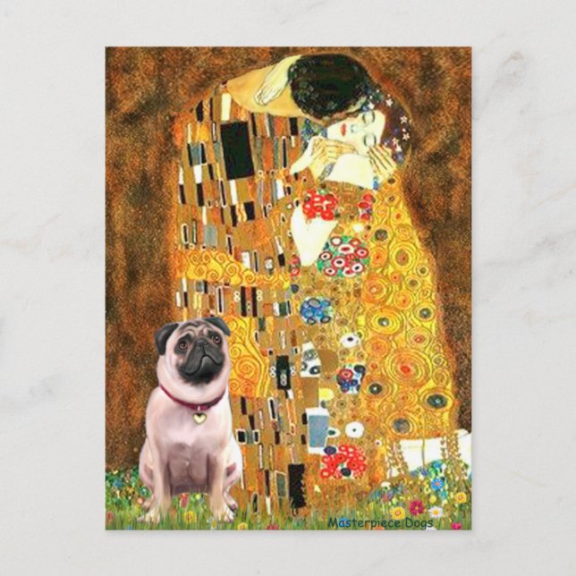 Pug 1 - Kyssen Vykort (Framsida)