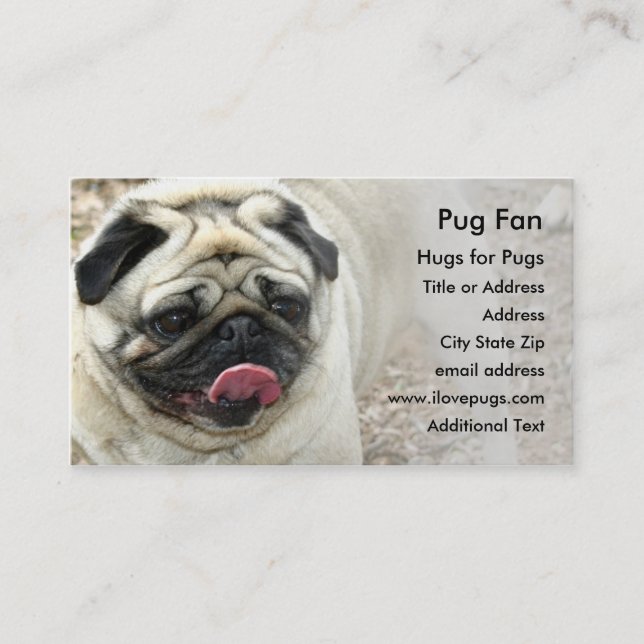 Pug #2 Photo Affärskort Visitkort (Framsida)