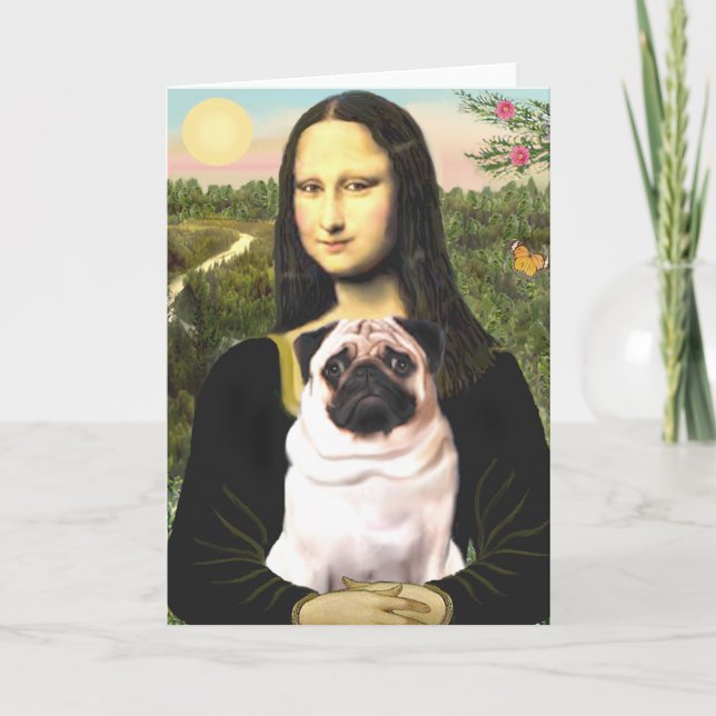 Pug 3 (fawn) - Mona Lisa Kort (Framsida)