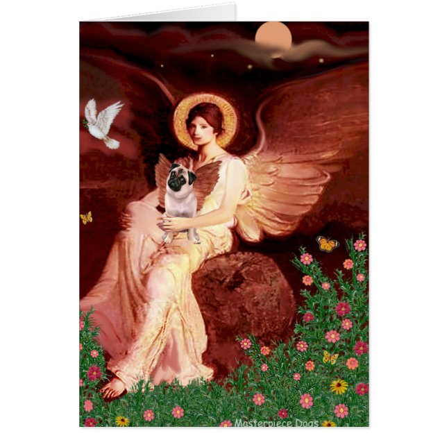 Pug 5 (fawn) - Seed Angel Hälsningskort (Framsidan)