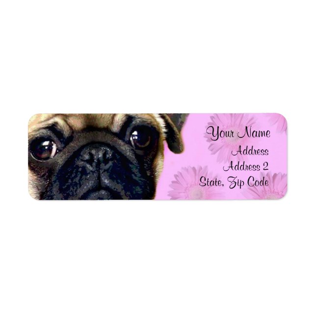 Pug Adressetiketter Returadress Etikett (Framsidan)