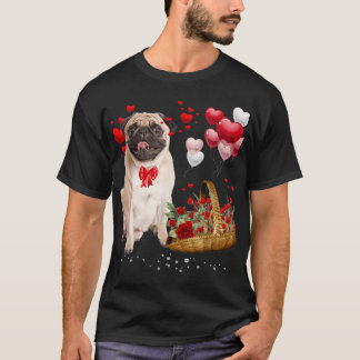 Pug Alla hjärtans dag Hjärt Hund Älskare Pojkar Mä T Shirt