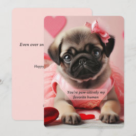 Pug Alla hjärtans dag-kort • Kärleksfullt sött kär Julkort
