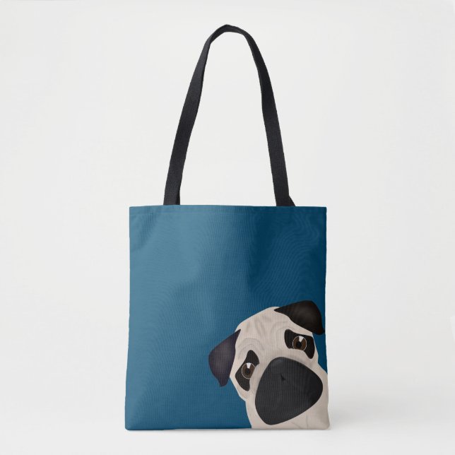 Pug Allover Tote Tygkasse (Framsida)