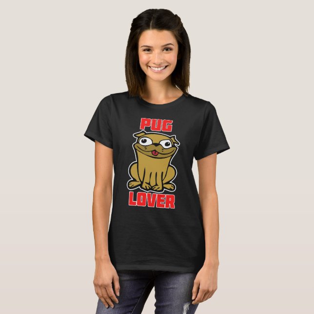 Pug Älskare #2 T Shirt (Hel framsida)