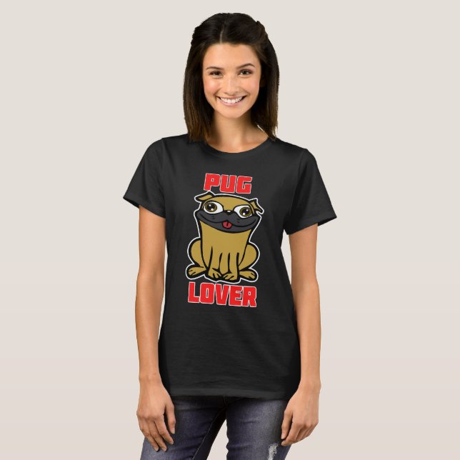 Pug Älskare #3 T-shirt (Hel framsida)
