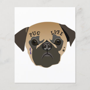 Pug Älskare Cute Pug Life Flygblad