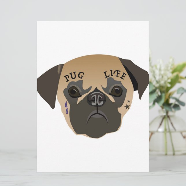 Pug Älskare | Cute Pug Life Meny (Stående Fram)