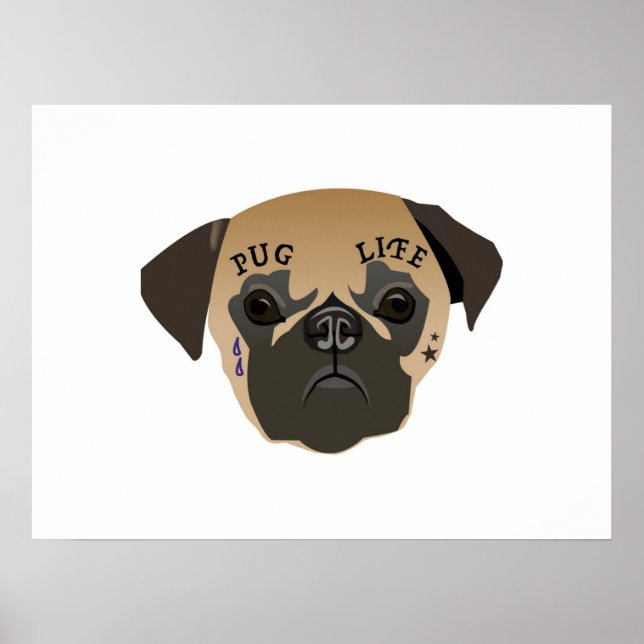 Pug Älskare | Cute Pug Life Poster (Framsidan)