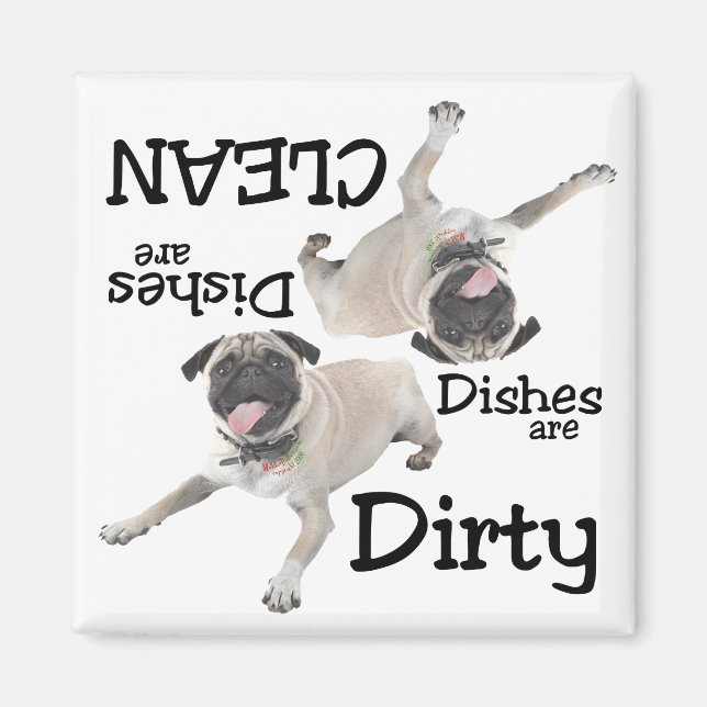 Pug Älskare Dishwasher Magnet (Framsidan)