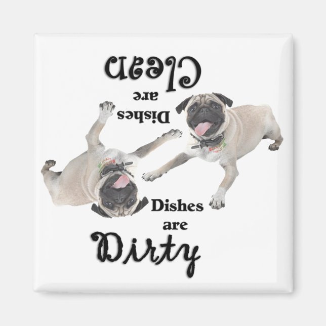 Pug Älskare Dishwasher Magnet (Framsidan)
