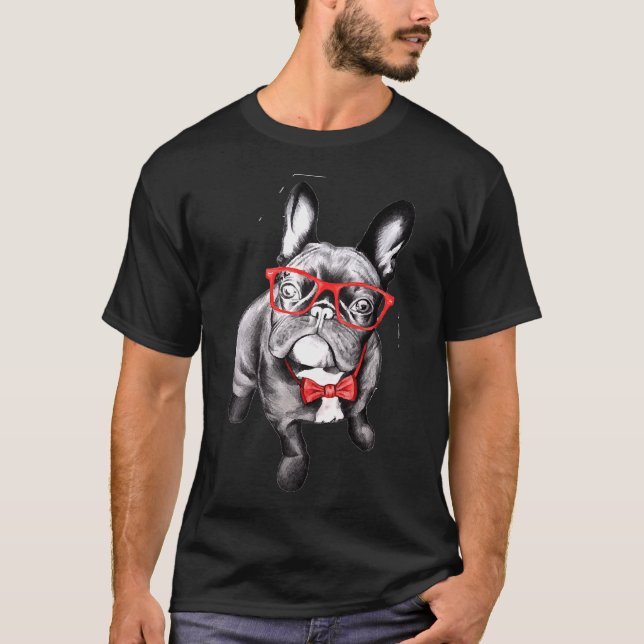 PUG älskare, hipster pug Classic T- Shirt 606 T (Framsida)