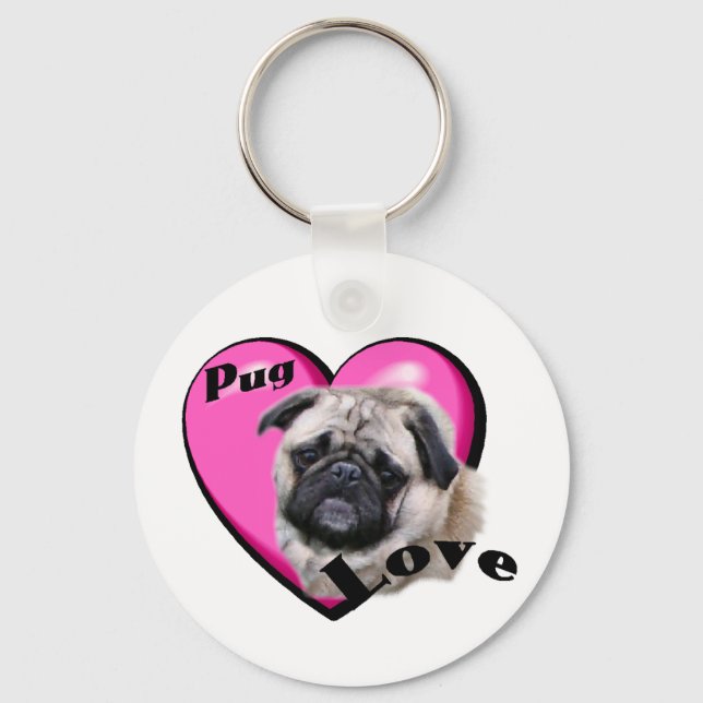 Pug Älskare Nyckelring (Framsida)