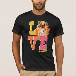 Pug älskare söt färg t shirt