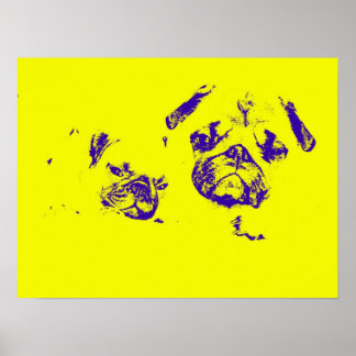 Pug and Baby Poster- Gult Poster