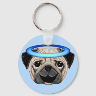 Pug Angel Emoji - Angel Pug Emoji Nyckelring