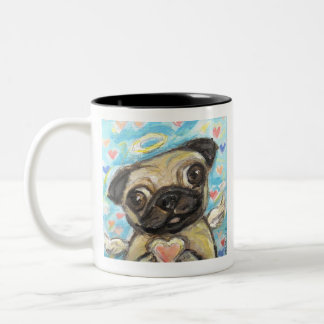 Pug Ängel Kärlek Två-Tonad Mugg