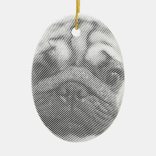 Pug Ansikte Julgransprydnad Keramik