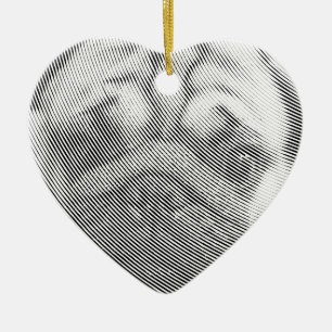 Pug Ansikte Julgransprydnad Keramik