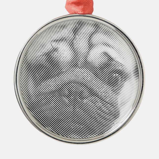 Pug Ansikte Julgransprydnad Metall (Framsidan)