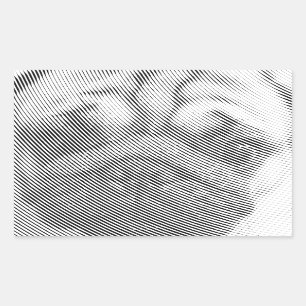 Pug Ansikte Rektangulärt Klistermärke