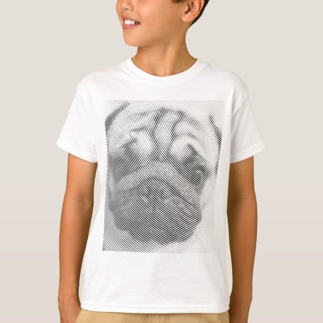 Pug Ansikte T-shirt (Framsida)