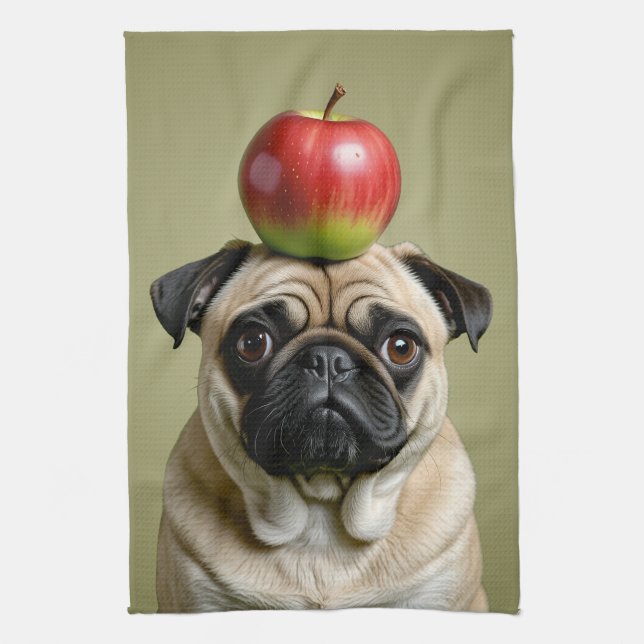 Pug Apple Kökshandduk (Vertikal)