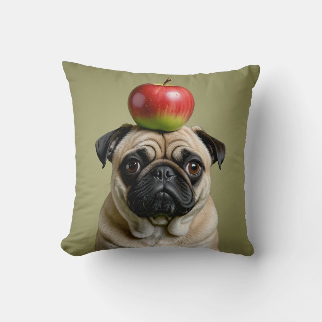 Pug Apple Kudde (Framsida)