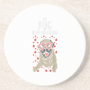 Pug är min Valentine Cute Valentines day Pet Hund Underlägg