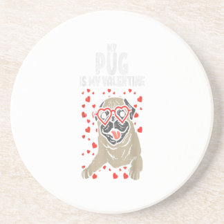 Pug är min Valentine Cute Valentines day Pet Hund Underlägg