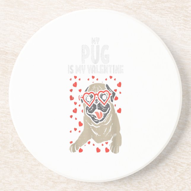 Pug är min Valentine Cute Valentines day Pet Hund Underlägg (Framsidan)