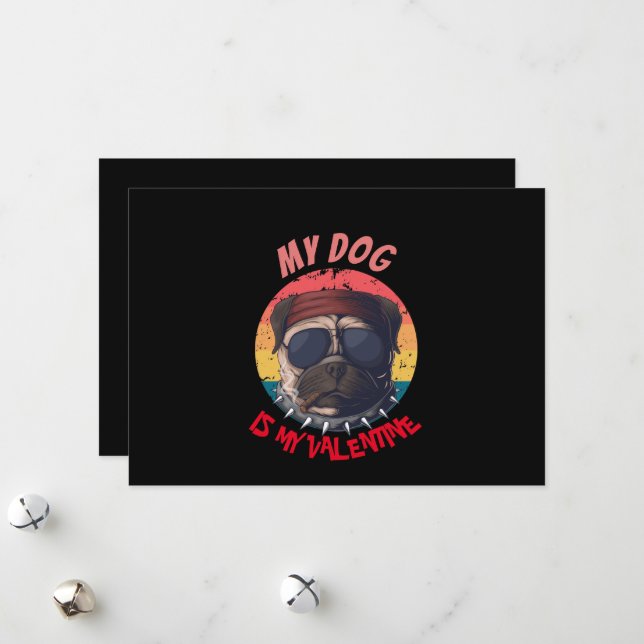 PUG ÄR MIN VALENTINE JULKORT (Fram/Back In Situ)