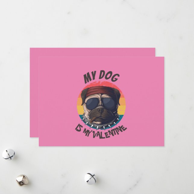 PUG ÄR MIN VALENTINE JULKORT (Fram/Back In Situ)