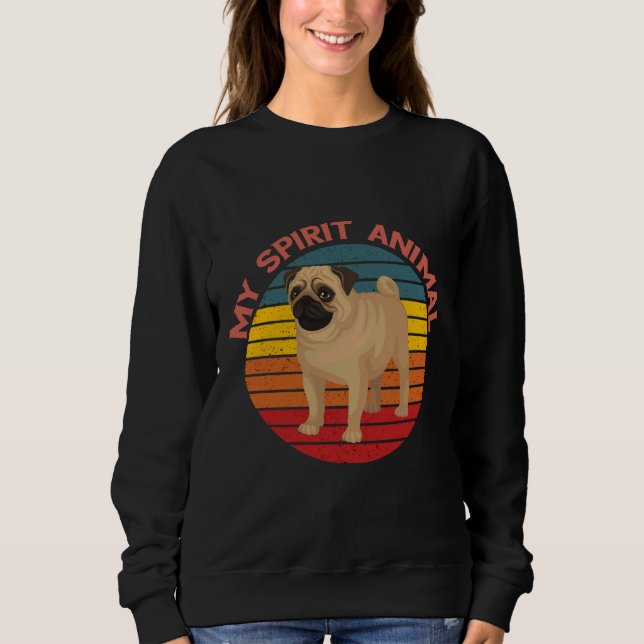 Pug är mitt spritdjur Retro Stil Essential T-Sh T Shirt (Framsida)